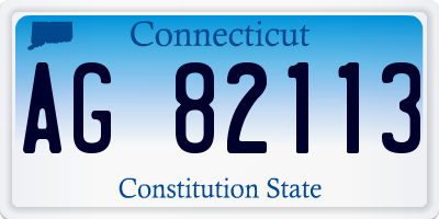 CT license plate AG82113