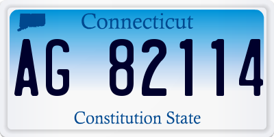 CT license plate AG82114