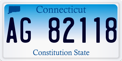CT license plate AG82118