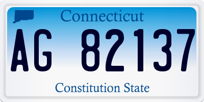 CT license plate AG82137