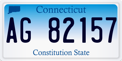 CT license plate AG82157