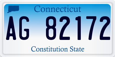 CT license plate AG82172