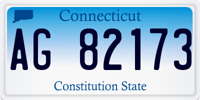 CT license plate AG82173