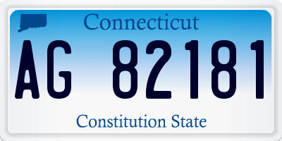CT license plate AG82181