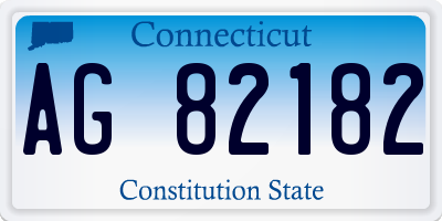 CT license plate AG82182