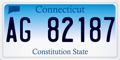 CT license plate AG82187