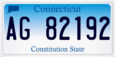 CT license plate AG82192