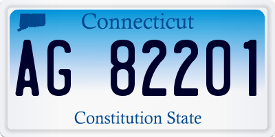 CT license plate AG82201