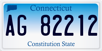CT license plate AG82212