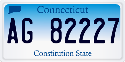 CT license plate AG82227