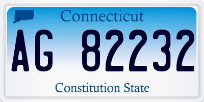CT license plate AG82232