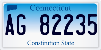 CT license plate AG82235