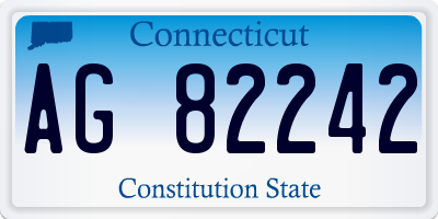 CT license plate AG82242