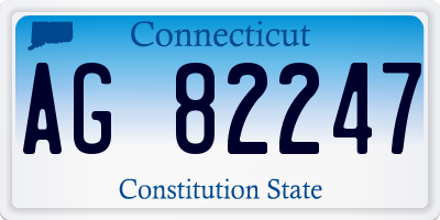 CT license plate AG82247