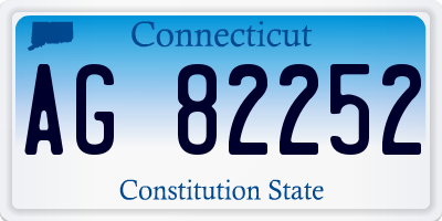CT license plate AG82252
