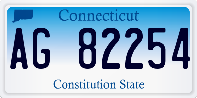 CT license plate AG82254