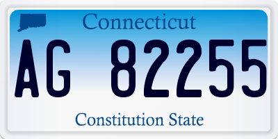 CT license plate AG82255