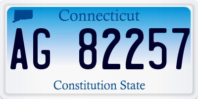 CT license plate AG82257