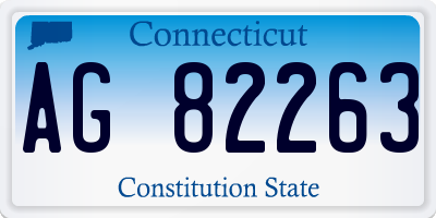 CT license plate AG82263
