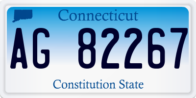 CT license plate AG82267