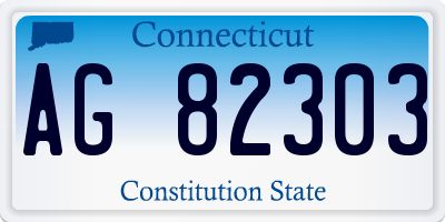 CT license plate AG82303