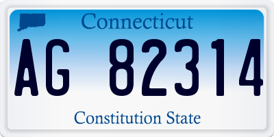 CT license plate AG82314