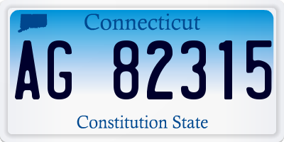 CT license plate AG82315