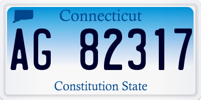 CT license plate AG82317