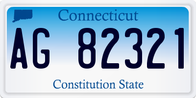 CT license plate AG82321