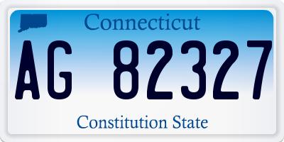 CT license plate AG82327