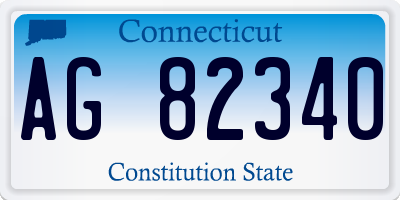 CT license plate AG82340