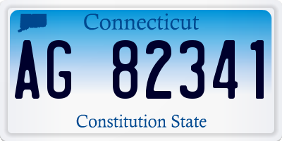CT license plate AG82341