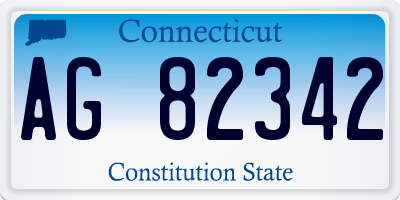 CT license plate AG82342