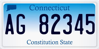 CT license plate AG82345