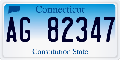 CT license plate AG82347
