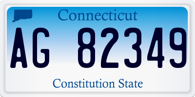CT license plate AG82349