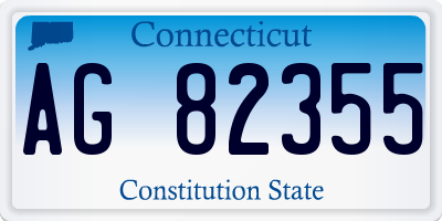 CT license plate AG82355