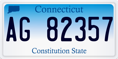 CT license plate AG82357