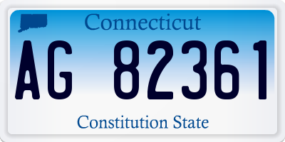 CT license plate AG82361