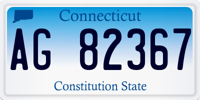 CT license plate AG82367