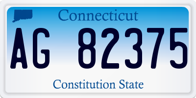CT license plate AG82375