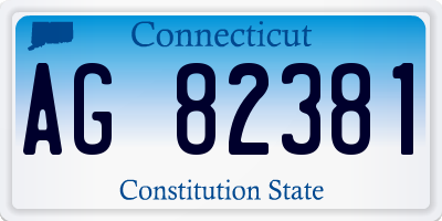 CT license plate AG82381