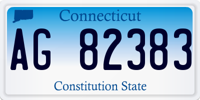 CT license plate AG82383