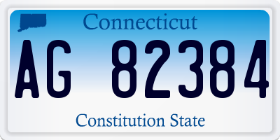 CT license plate AG82384
