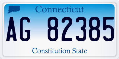 CT license plate AG82385