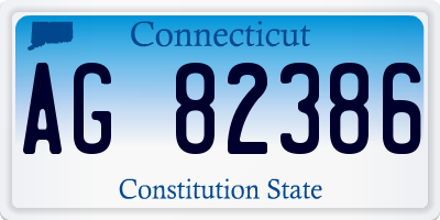 CT license plate AG82386