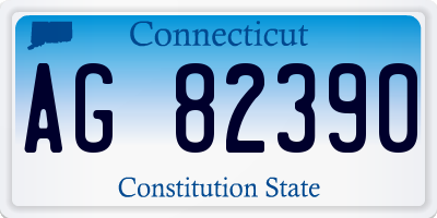 CT license plate AG82390