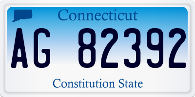CT license plate AG82392