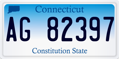 CT license plate AG82397