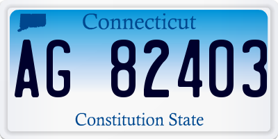CT license plate AG82403